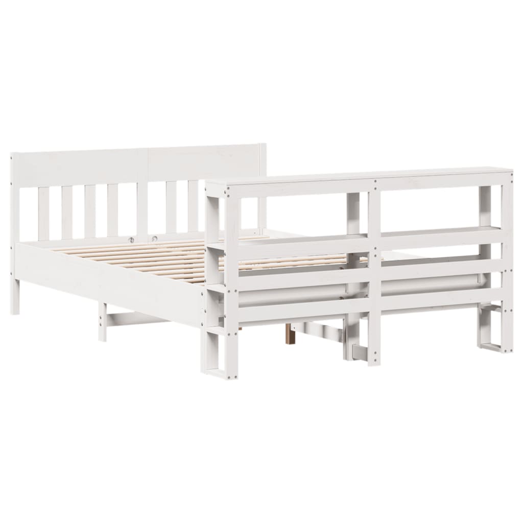 Solid Wood Bed without Mattress White 120x190 cm Pine Wood