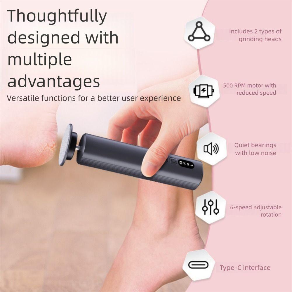 Screen Display Automatic Callus Remover 6-Speed Foot Care File Electric Foot Grinder  Leg Heels