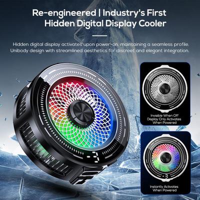 Magnetic Phone Cooler Magnetic Clip Low-Noise 3 Levels Temperature Control Wireless Phone Cooler With Screen For Outdoor Car