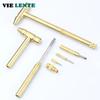5-in-1 Mini Bastelhammer Schraubendreher Set Kupferlegierung Gold Abnehmbarer Mikro-Schraubendreher Perfektes Handwerkzeug für DIY-Projekte