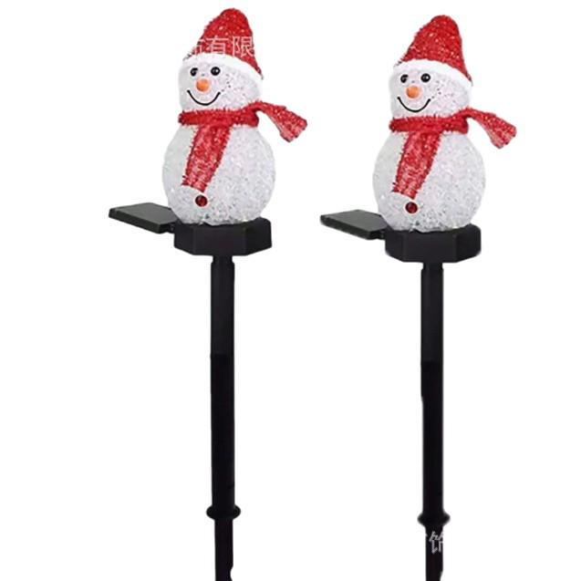 Waterproof LED Solar Christmas Lawn Lights: Santa & Snowman Decorations for Outdoor Courtyards