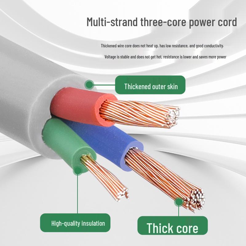 High-Power Copper-Clad Aluminum 3-Core Extension Cord with 3-Phase Plug and Socket