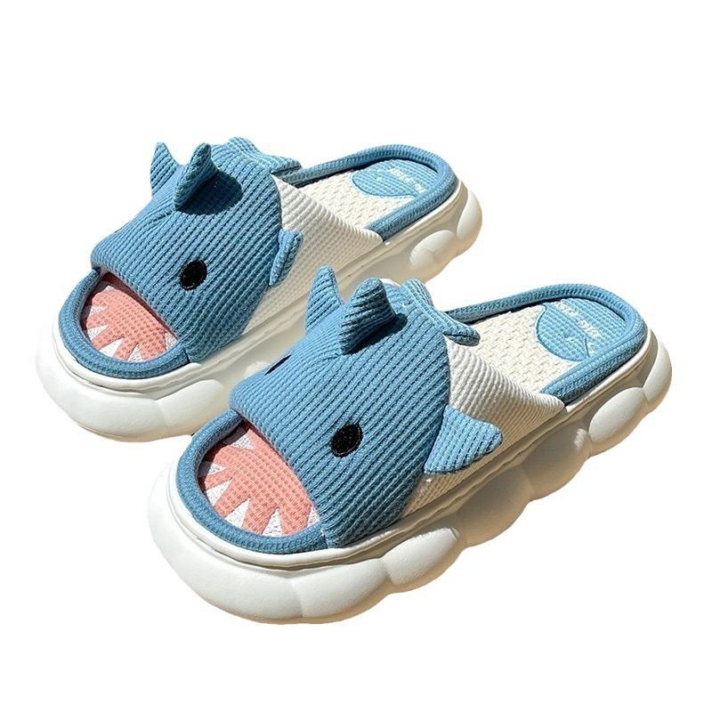 Linen Shoes, Cute Cartoon Cotton and Linen Flip-flops for Indoor Home Use