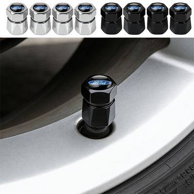 Logo Metal Alloy Car Wheel Tire Valve Caps Tyre Rim Stem Covers for Fiesta Ranger Mondeo Edge Mustang ST Fusion Escape Kuga