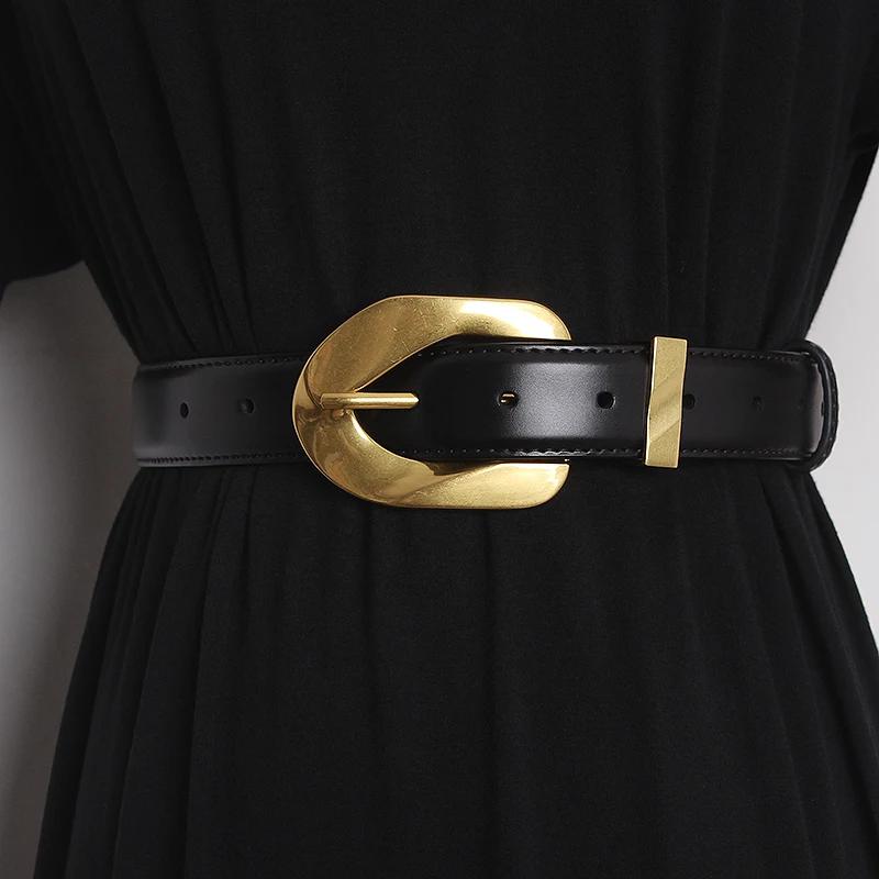 2.8cmVintage Genuine Leather Women's Belt with Metal Pin Buckle