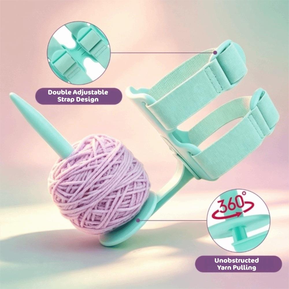 Double Strap Arm-worn Crochet Yarn Holder Hands-free Woolen Ball Yarn Winder Stand Home Crafting