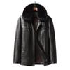 Large Size Take-off Liner Men's Leather Jacket Business Casual Dad Leather Jacket Fleece Thickened Leather Jacket