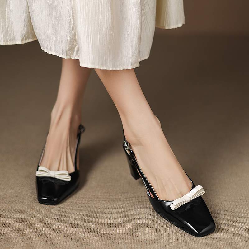 Krazing Pot Cow Skin Summer Size 42 Slingback European Design High Heels Women Superstar Square Toe Sandals