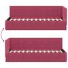 L Shaped Bed Frame with Headboard Burgundy 80 Cm X 200 Cm Velvet