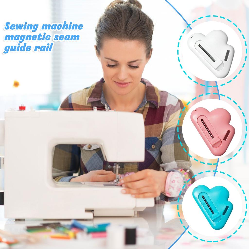 Magnetic Seam Guide For Sewing Machine, Multifunctional Polygonal Hemmer Guide With Scale, Magnetic Seam Guide With Seam, Edge Curling And Wrink