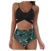 Fashion Women's Summer Sexy Tie-Dye Split Two-Piece  Bikini Swimsuit