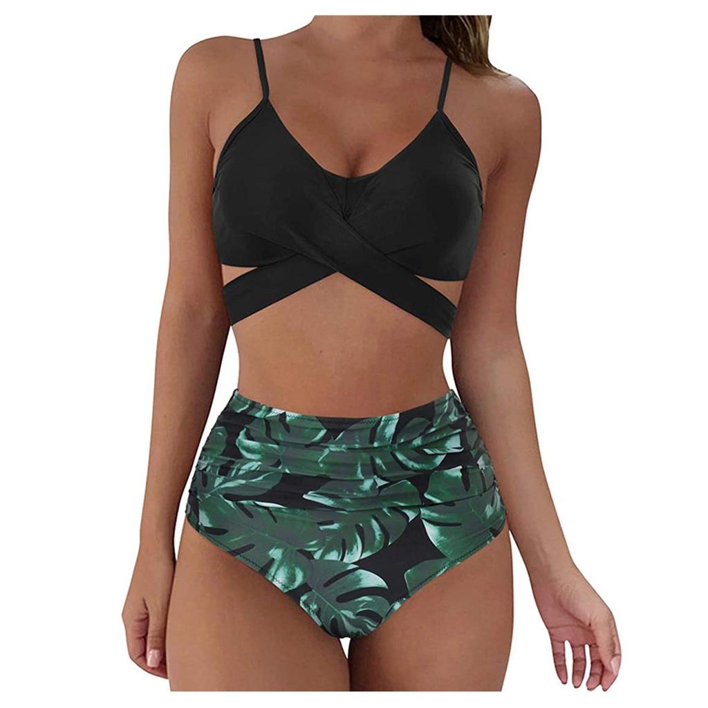 Fashion Women's Summer Sexy Tie-Dye Split Two-Piece Bikini Swimsuit