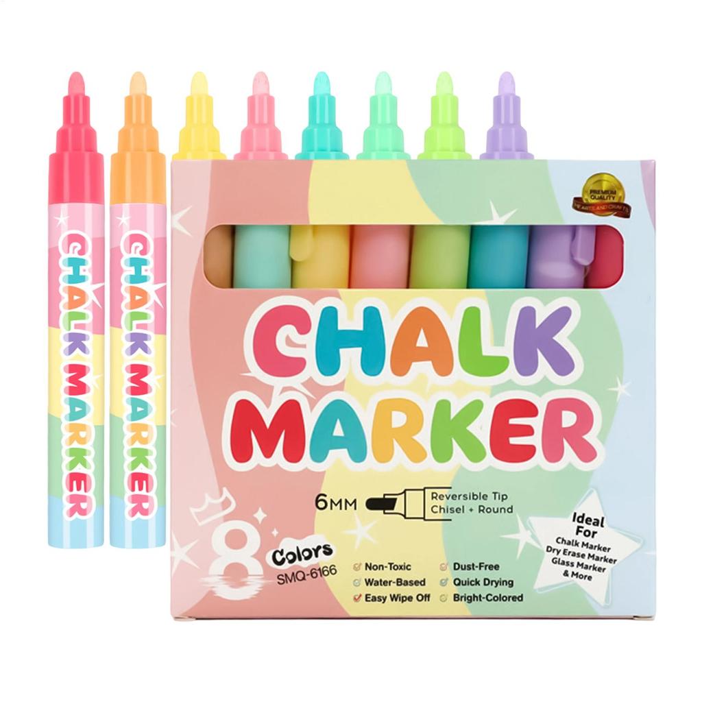 8 Colors Liquid Erasable Chalk Markers Pens  Washable Wet Erase Neon Art Makers for Blackboard Chalkboard Signs Glass Window