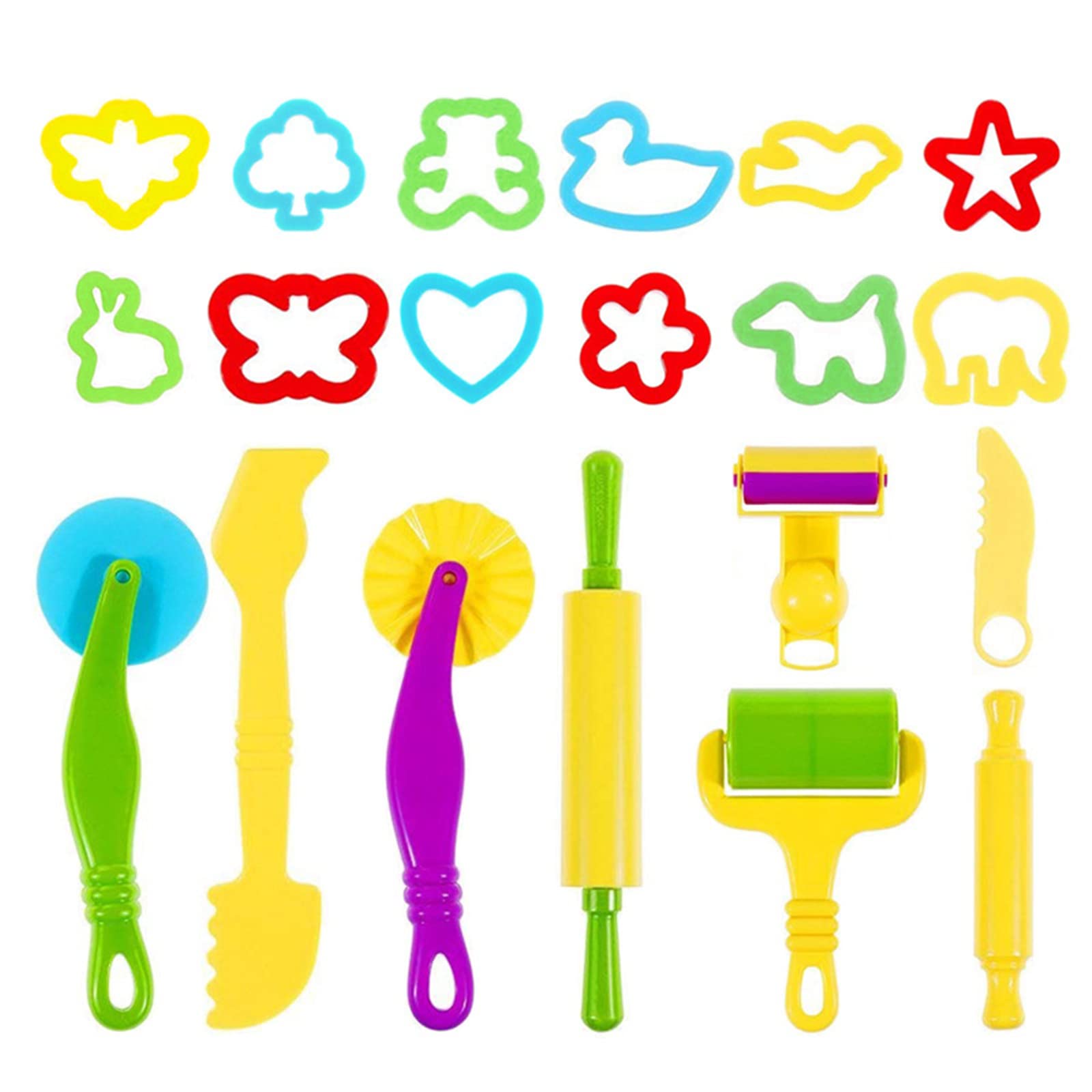 

YFFSFDC Clay Tool Set 20 Pieces Handcrafting Cookie Cutter Modeling Kit Random Colors