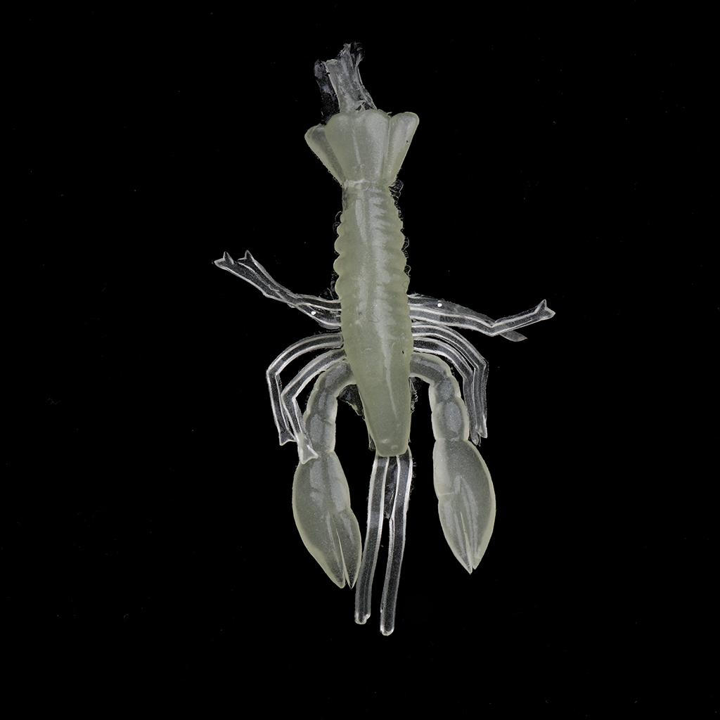 50Pcs Lobster Lures Soft Plastic Crayfish Bass Fishing Jig Shrimp Creature Baits