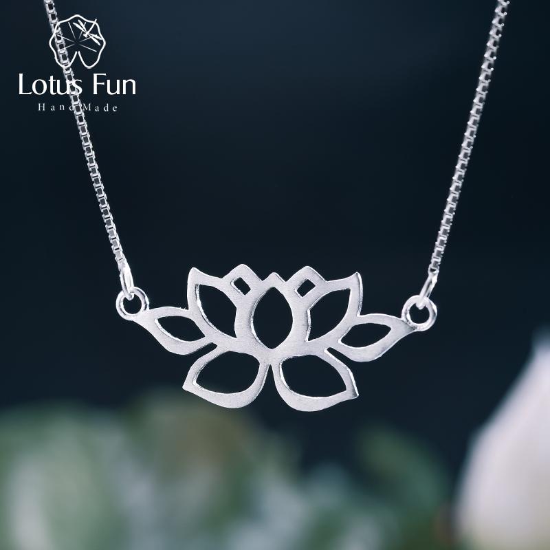 

Lotus Fun, ожерелье ручной работы с полым лотосом и подвеской для женщин