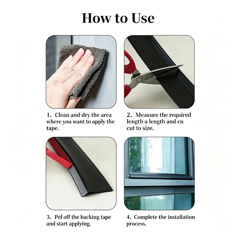 2 Meter Silicone Window Rain/Water Barrier Strip – Effective Water Blocker