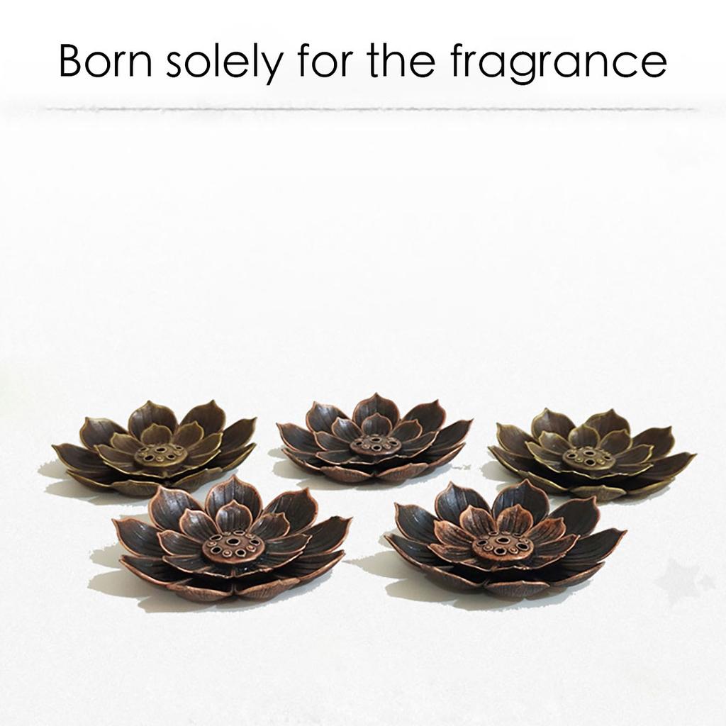 New 1PC Alloy Incense Burner Stick Holder Plate Buddhism Lotus Censer Nasturtium Bronze Incense Burner