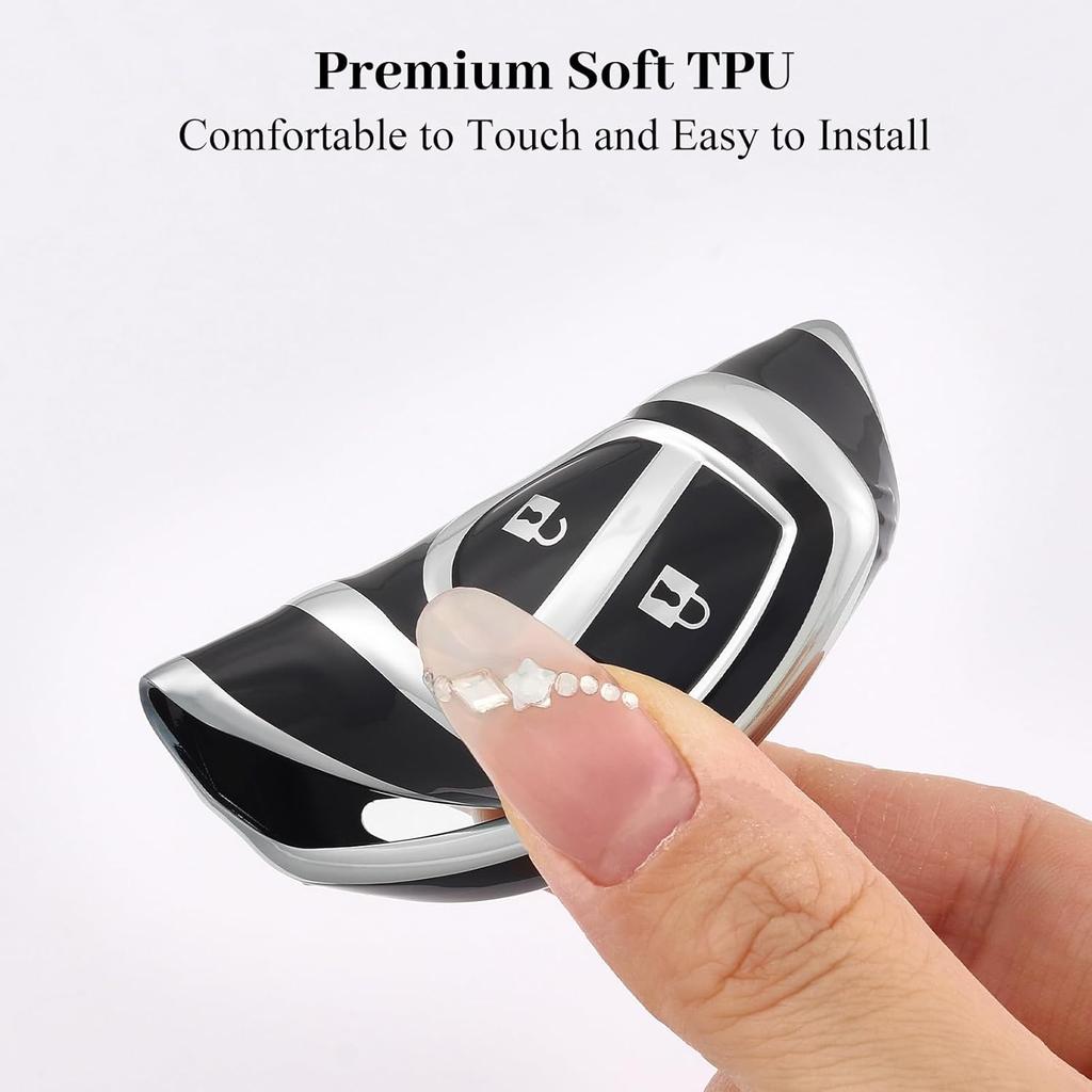 For Nissan Key Fob Cover, TPU Key Fob Case Fit for Nissan Xterra Titan 350Z Quest Altima Maxima Murano Armada Sentra Versa Infiniti QX56 FX35 FX45