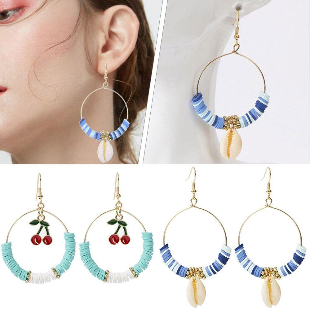 

Stud Earrings Fashion Jewelry Bohemian Style Cherry Earrings Ear Decor Shell Earrings Drop Earrings
