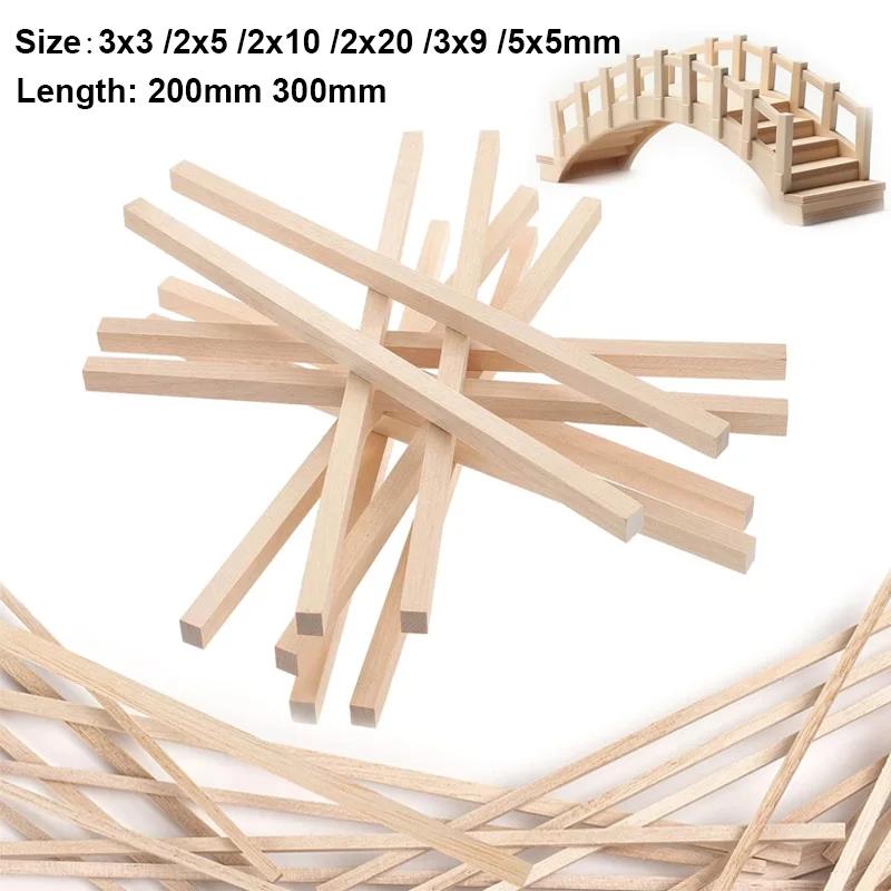 20-50 peças 2/3/5mm Balsa Stick Balsa Madeira Artesanato Quadrado Cudgel Modelo Construção Escultura DIY Artesanato Fazendo Acessórios Stic