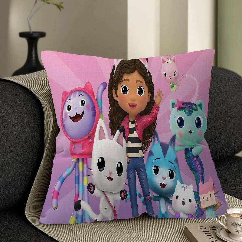 G-Gabbys D-Dollhouse Stitch Lucky Dragon Pillow Cover Sofa Cushion Cover Home Room Decoration Children Gift