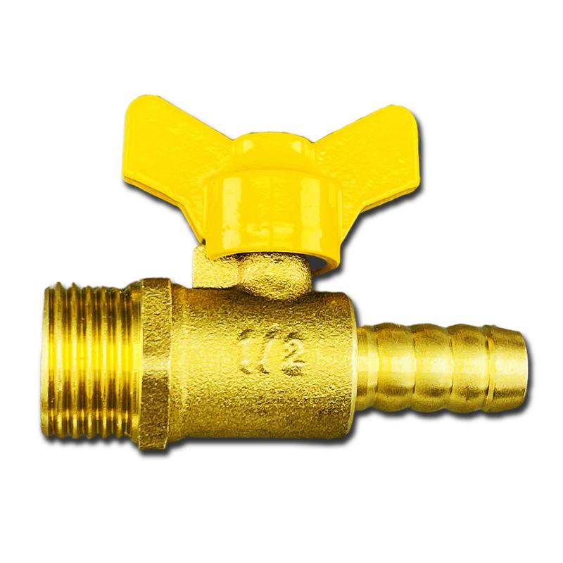 Brass Y-Type Gas Hose Three-Way Valve Connector with 4-Point Ventilation Ball Valve Switch.