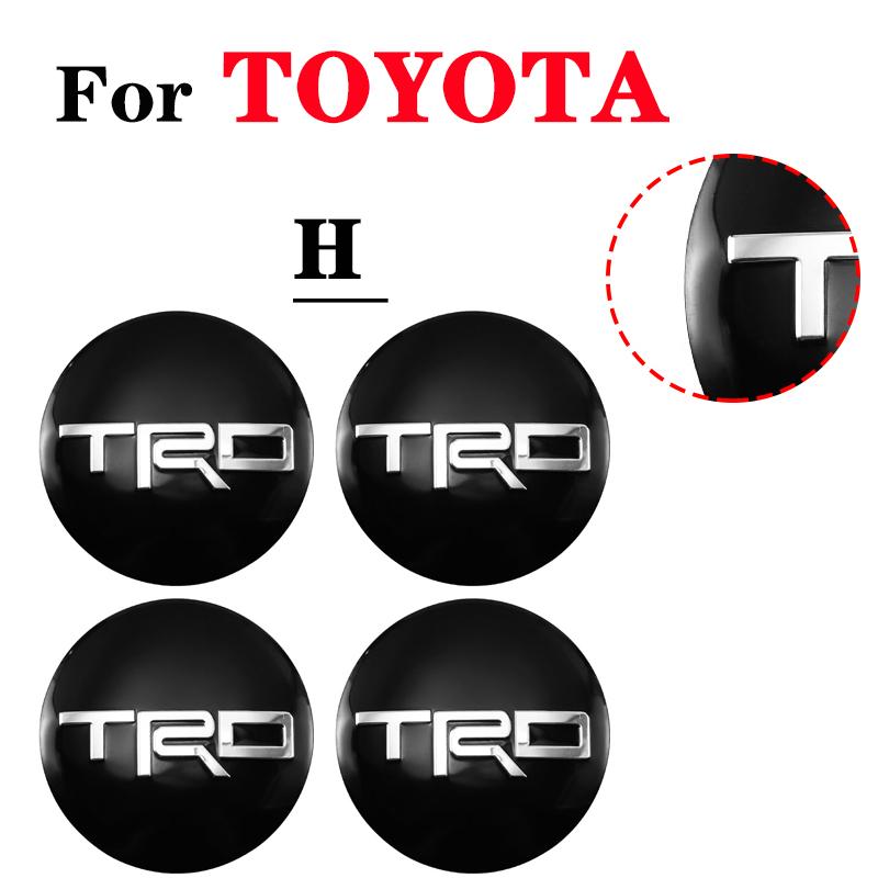 4pcs Car Wheel Stickers 56mm Auto Center Hub Cap Decal For Toyota Gazoo Racing TRD Corolla Yaris Chr Auris Rav4 Prius Prado