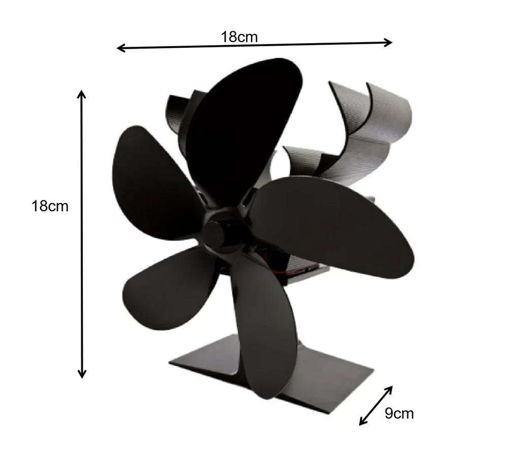 1pc Fireplace Fan 5-Blade Heat-Powered For Home Room Air Circulation For Wood Burning Stove Ice Fishing Outdoor Heater Parts
