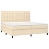 3142126 vidaXL Lit à sommier tapissier avec matelas Crème 200x200 cm Tissu
