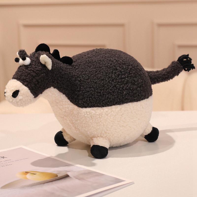 

Cute fat round pony doll plush toy zodiac horse doll Year of the horse mascot children s doll doll 35cm（0.2kg） темно-серого