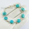 Natural Turquoise Bracelet, 925 Sterling Silver Bracelet, Arizona Turquoise Bracelet , Handmade Round Gemstone Bracelet, Anniversary Gift