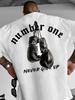 Men's Number ONE Slogan T-Shirt - Breathable Cotton Crew Neck Tee with Chest Print, Loose Fit Drop S