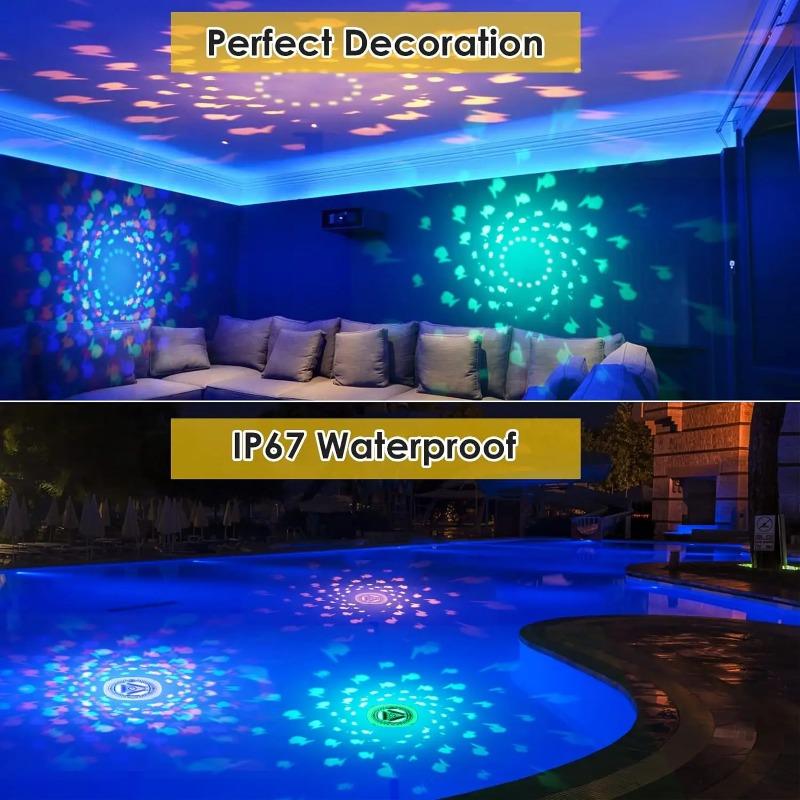 Floating Swimming Pool Lights Waterproof Colorful Battery Operated Submersible LED Lamp for Pond Bathtub Spa Fountain Projector Kids Gift Decor