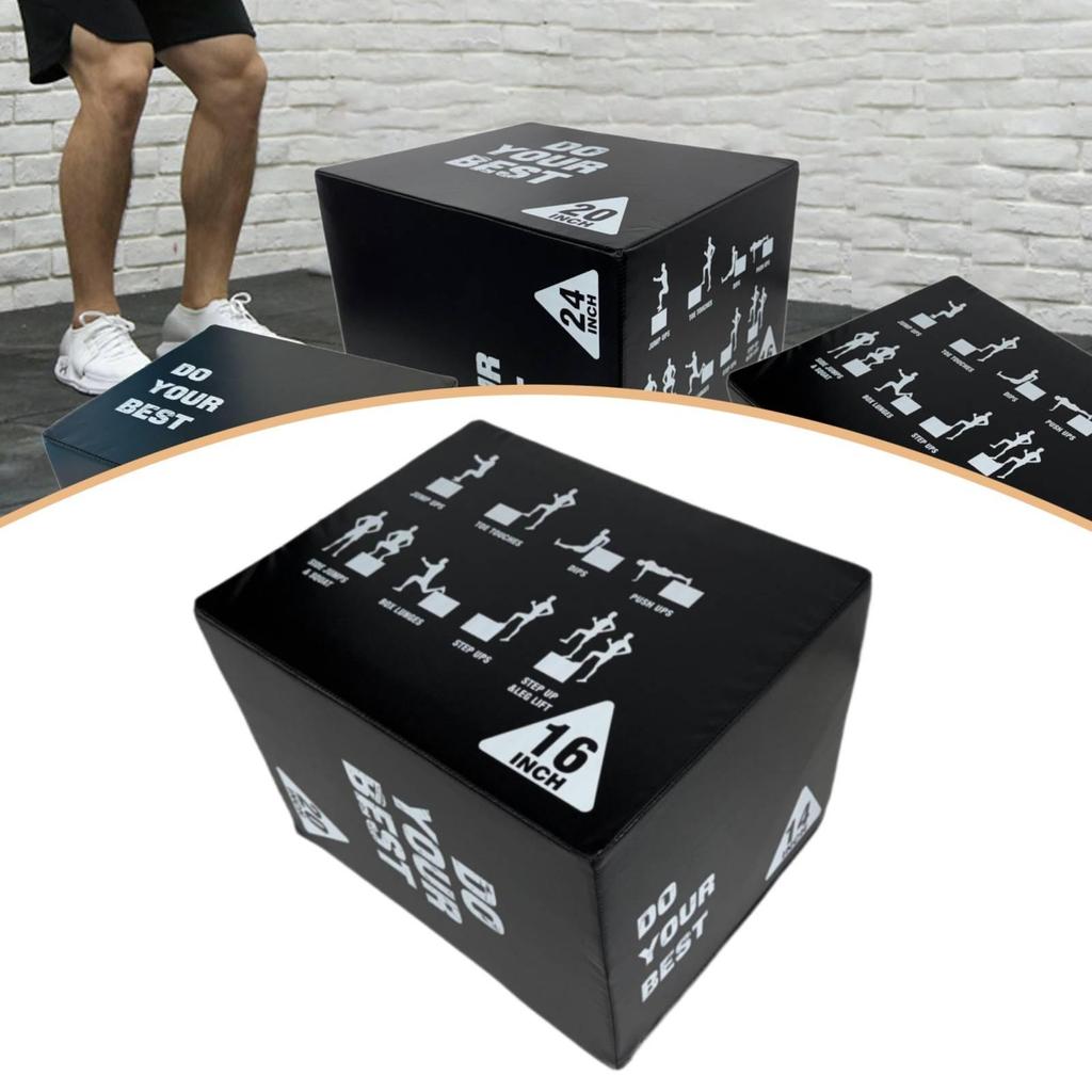 3 in 1 Plyometric Jumping Box Versatile Step for Gym Exercise Workout 50x40x35cm