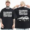 Anime Drift AE86 Initial D Oboustranné tričko s kulatým výstřihem a krátkým rukávem, letní, ležérní, unisex, R34 Skyline GTR JDM Manga trička