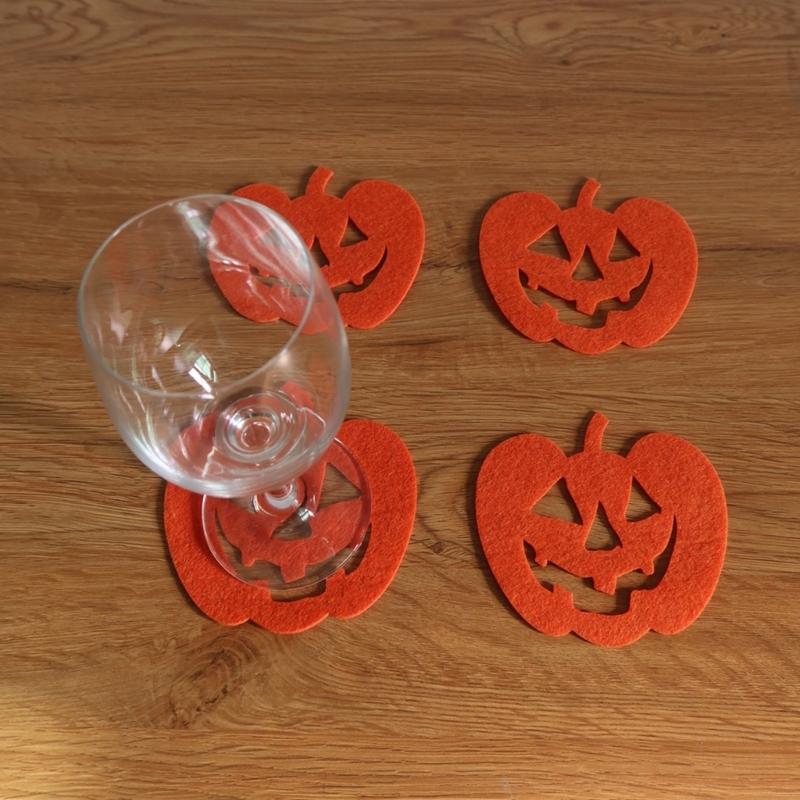 4Pack Halloween Placemats Coaster Pumpkins Table Halloween Placemat Drink Mat