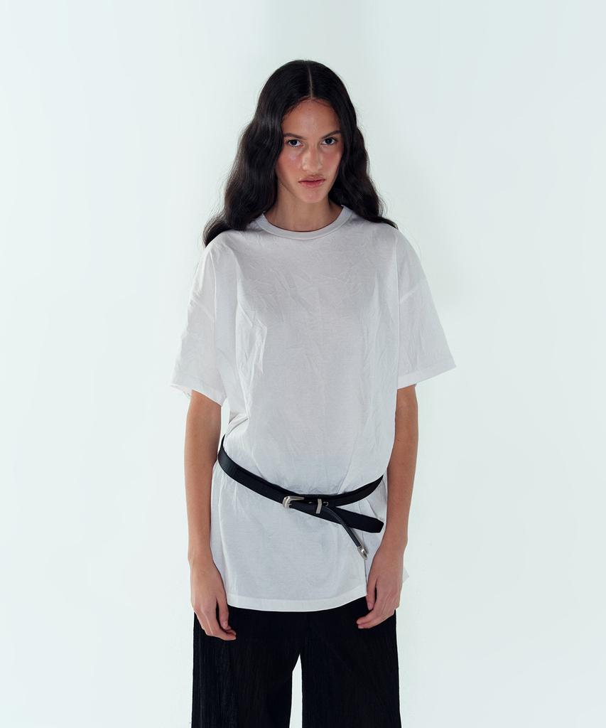Noiseu W Creased Cotton T-Shirt - White