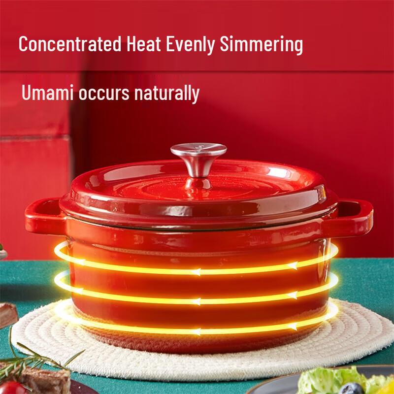 COOKER KING Non-Stick Enamel Cast Iron Soup Pot