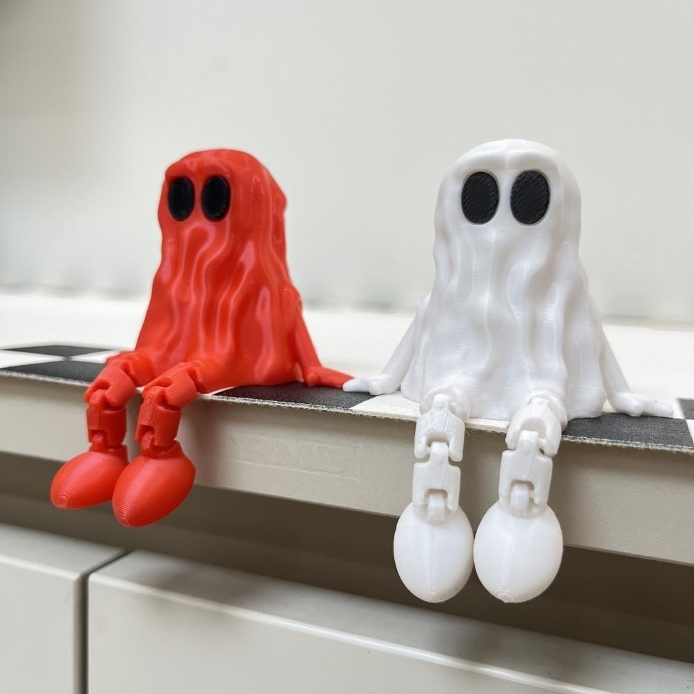 Hand-Painted 3D Printed Ghost Ornament Mini Ghost Fidget Toys Ghost Joint Figurines  Car Room Decor
