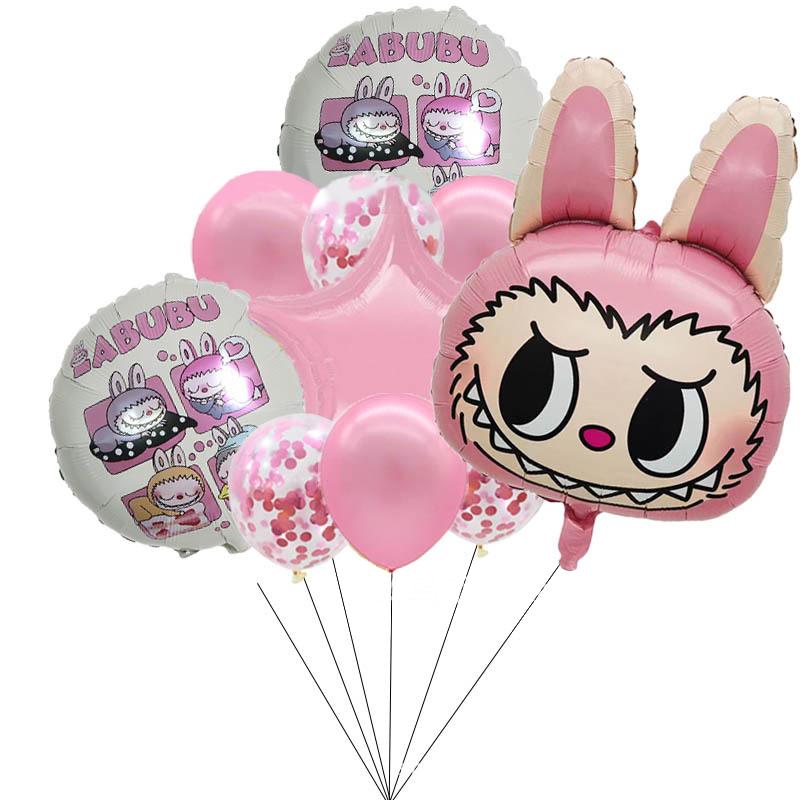 

5 шт. Милый мультяшный воздушный шар из алюминиевой пленки Лабубу, украшение для детской вечеринки по случаю дня рождения, надувная игрушка для детского праздника