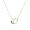Elegant 14K Gold-Plated Sterling Silver Heart Pendant Necklace with Zircon