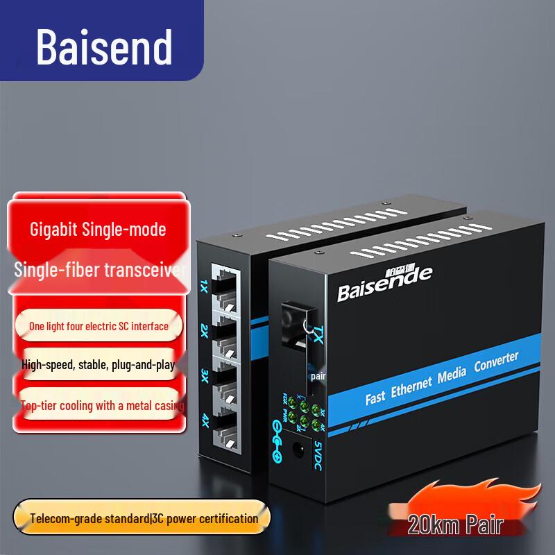 Baisende Gigabit Single-Mode Fiber Optic Transceiver