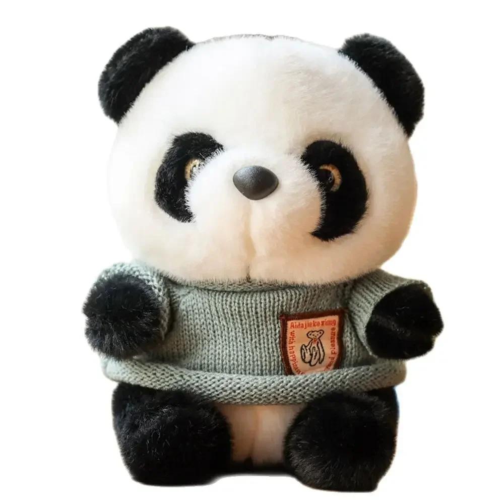 25CM Cute Panda Plush Toy Chinese National Treasure Chuanhoodie Sweater Doll Festival Gifts For Child Birthday Christmas Gifts