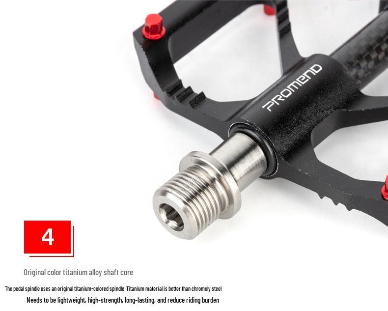 PROMEND 86T Mountain Bike Pedals - Titanium Axle, Carbon Tube, 3 Bearings, Road Cycling Pedals