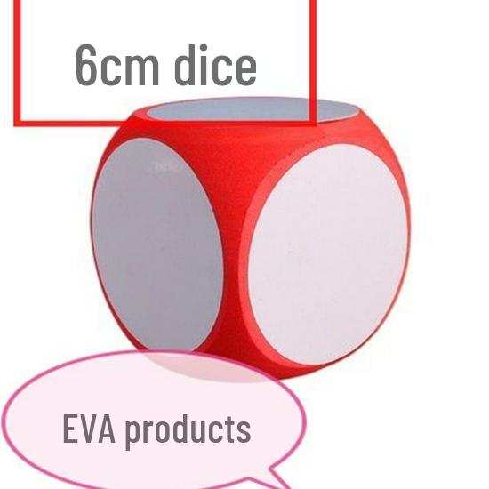 6cm Eco-friendly EVA Erasable Dice with Rounded Corners - Educational Toy & Teaching Aid for Children, Available In Various Styles