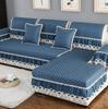 Velvet Sofa Cover Embroidery White Jacquard Lattice Towel Couch Anti-slip Armrest Backrest Sofa Coushion Living Room Seat Cover