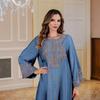 Embroidered Muslim Abaya - Middle Eastern Long Dress