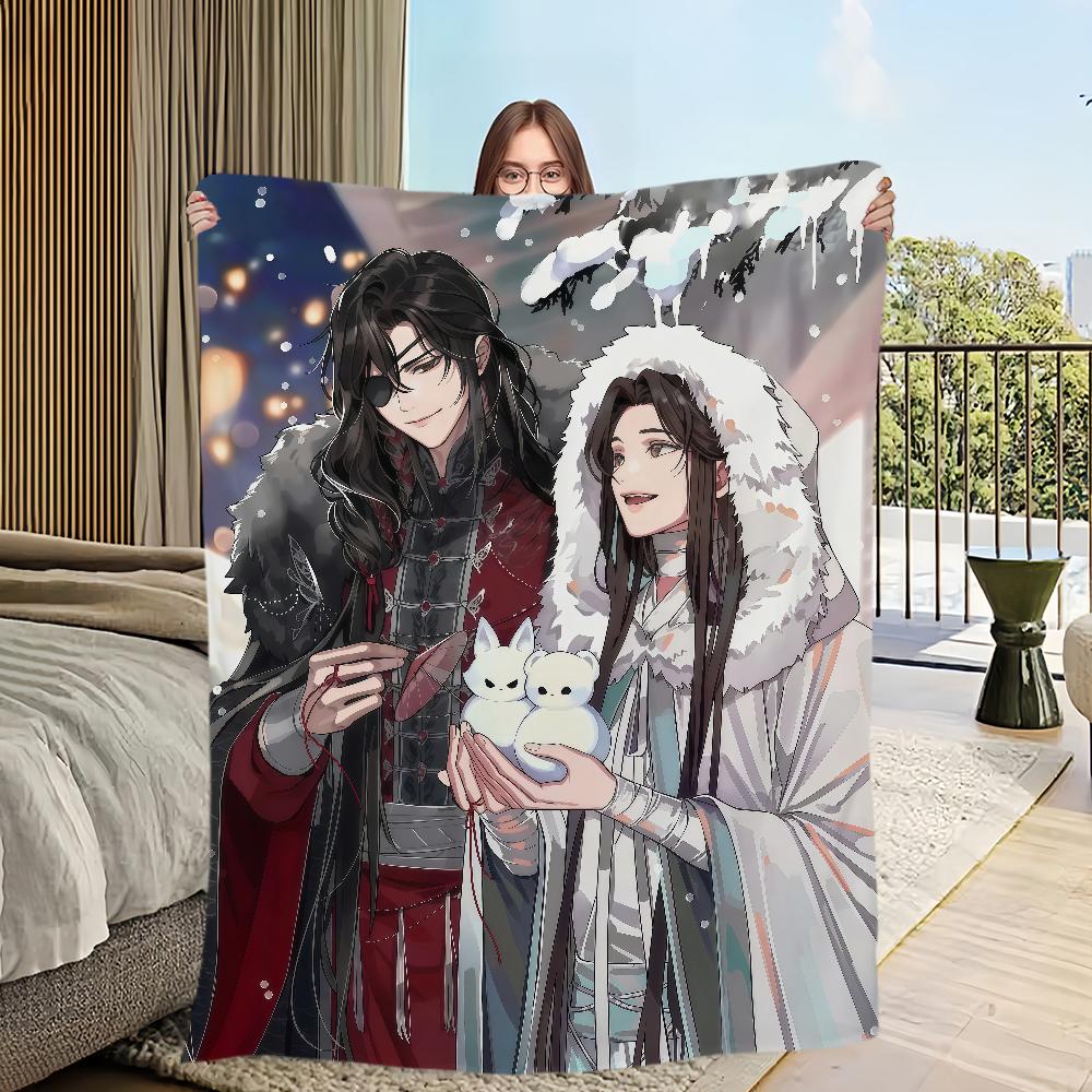 Anime Fanart Heaven Officials Blessing Blanket Flannel Warm Soft Plush Blanket Sofa Living Room Hogar Bedroom Travel Gift Home