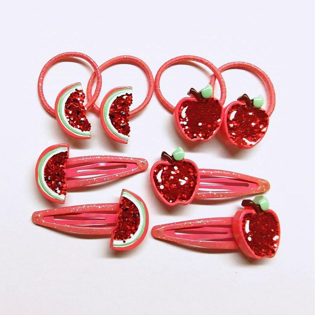 Fun Hair Tie Watermelon Sequined Hair Clip Party Headpiece Fruit Hair Tie for Music Festivals Photo Booth Props